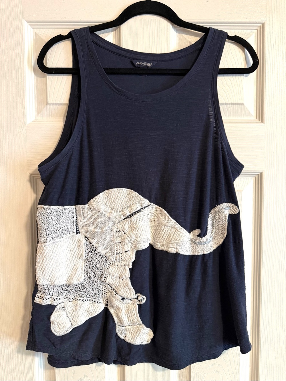Lucky Brand Navy Elephant Tank Top
